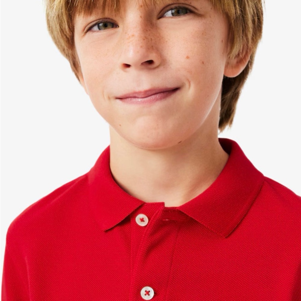 Lacoste Big Boys Red Polo Shirt Size 16